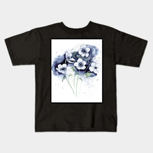 Anemones at Night Watercolor Art Kids T-Shirt